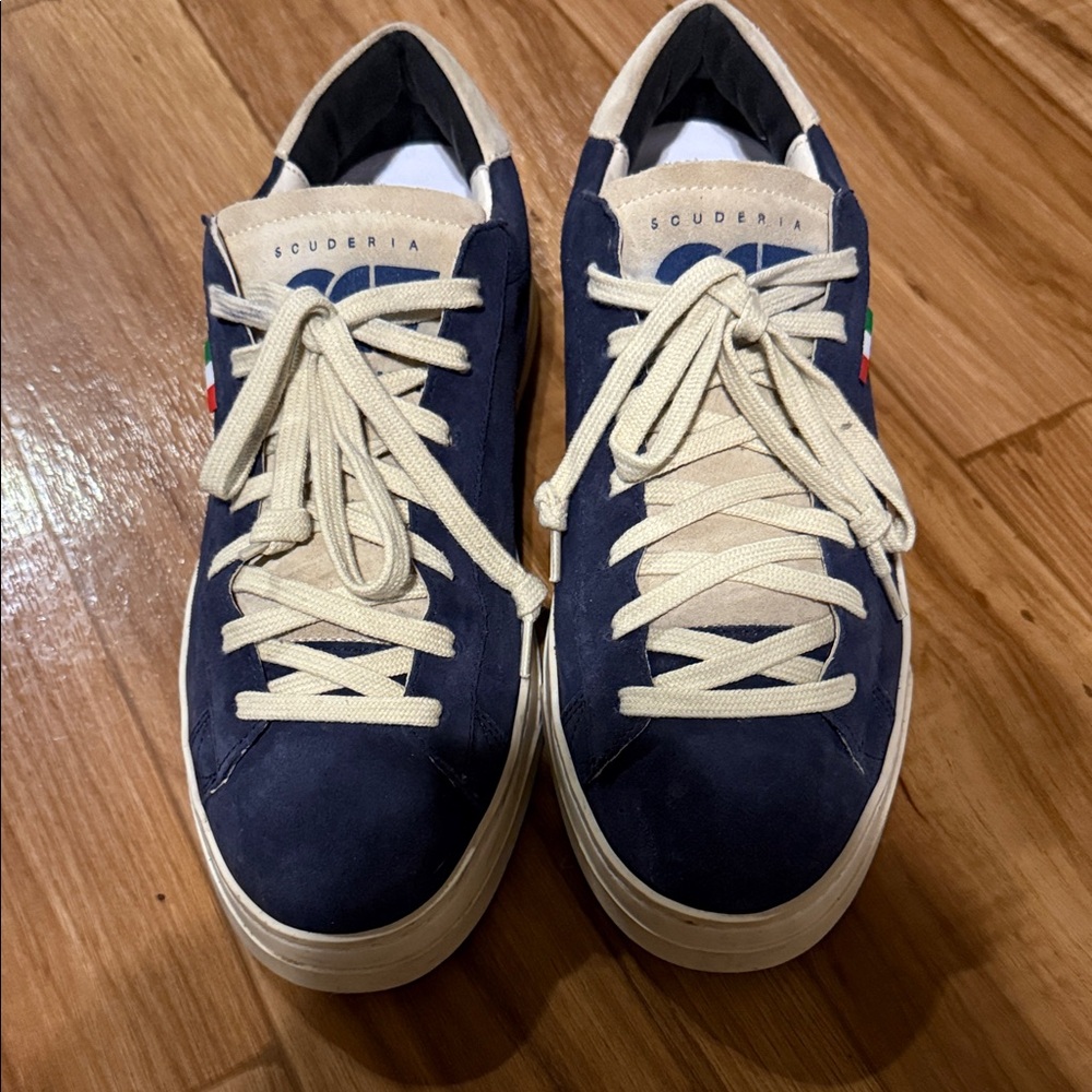 Scuderia Ferrari Navy and Beige Sneakers